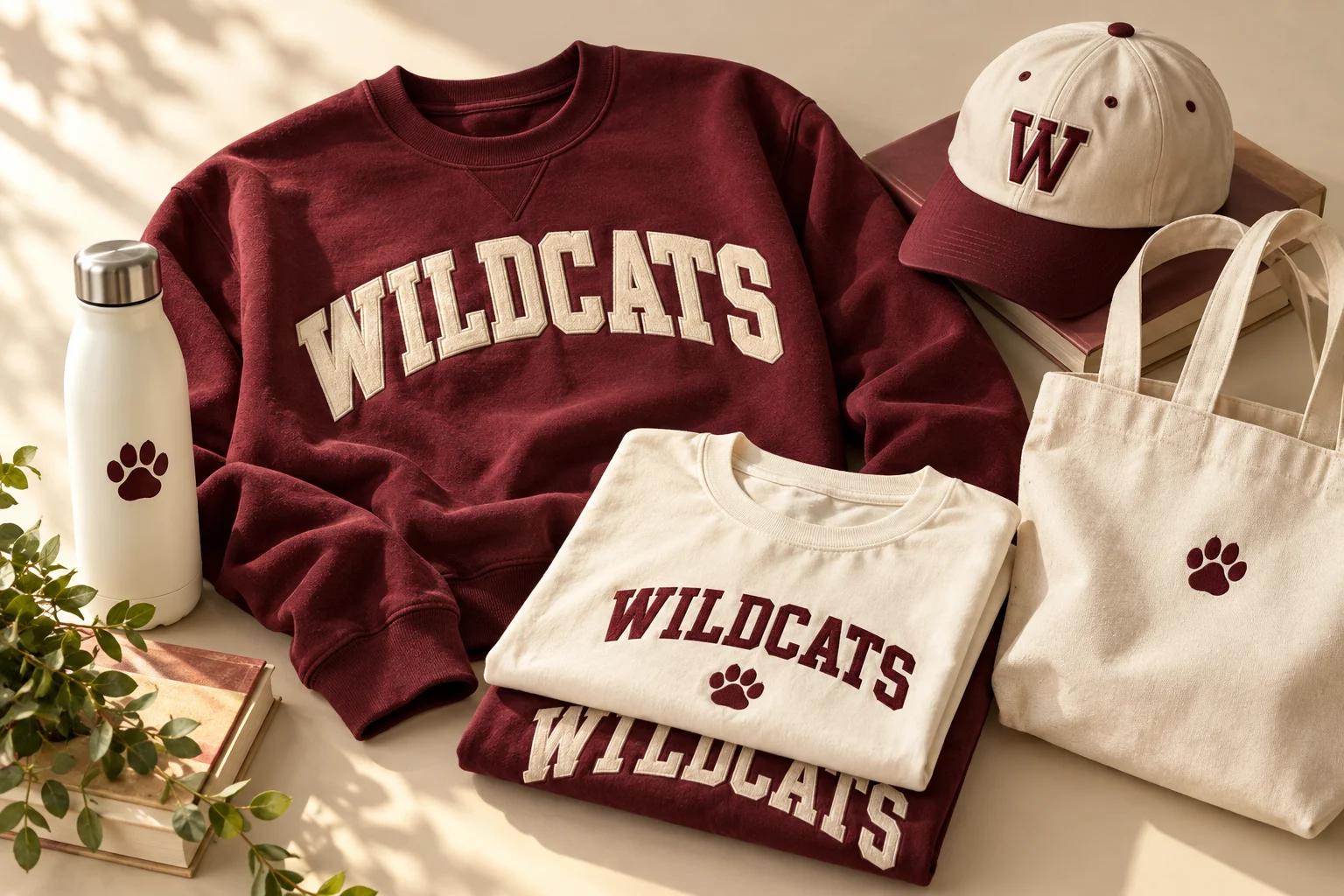 Illustrative coordinated school apparel and accessories for a group order